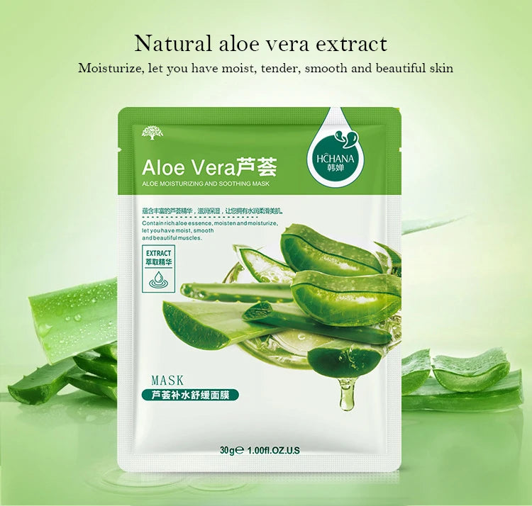 30pcs Natural Plant Facial Mask Moisturizing Oil Control Anti-Aging Fruit