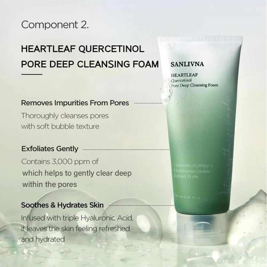 Heartleaf Skincare Set Facial Toner remove makeup Facial Serum Moisturizing Cleaning Pores For Women All Skin TypesSkin Care