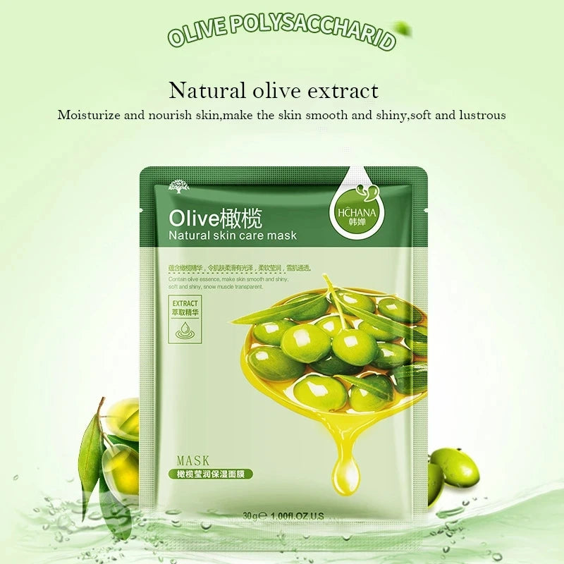 30pcs Natural Plant Facial Mask Moisturizing Oil Control Anti-Aging Fruit