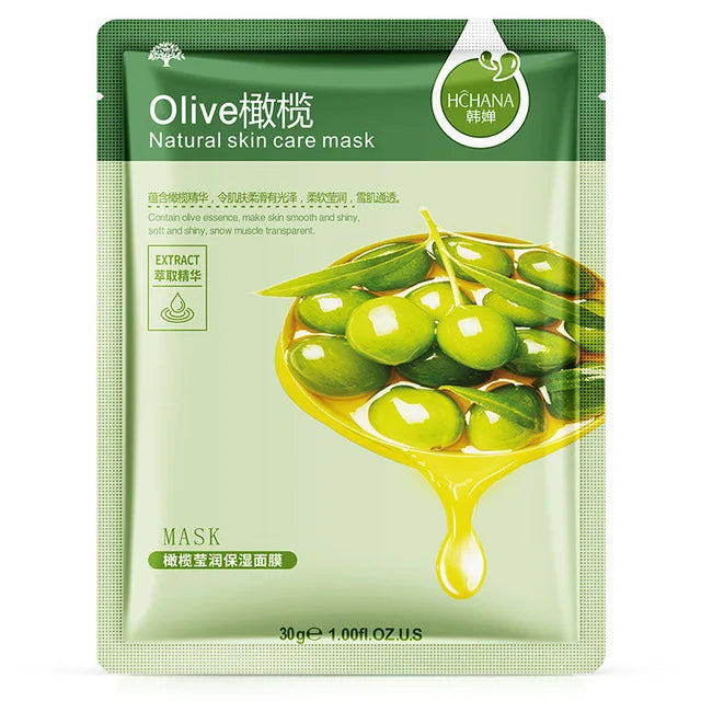 30pcs Natural Plant Facial Mask Moisturizing Oil Control Anti-Aging Fruit