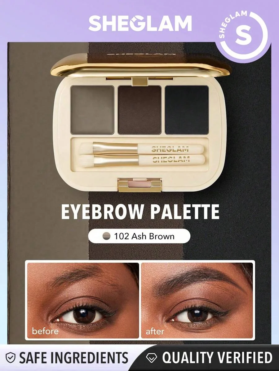 SHEGLAM Full-filled Eyebrow Palette - 102-ash-brown