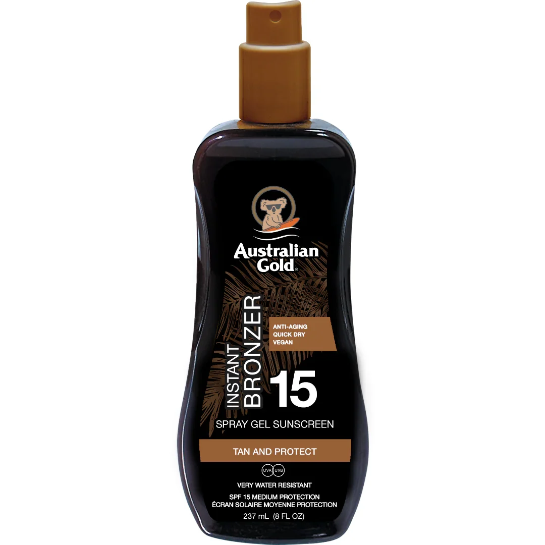 Instant Bronzer Spray Gel Sunscreen SPF 15 Tan and Protect 235 ml