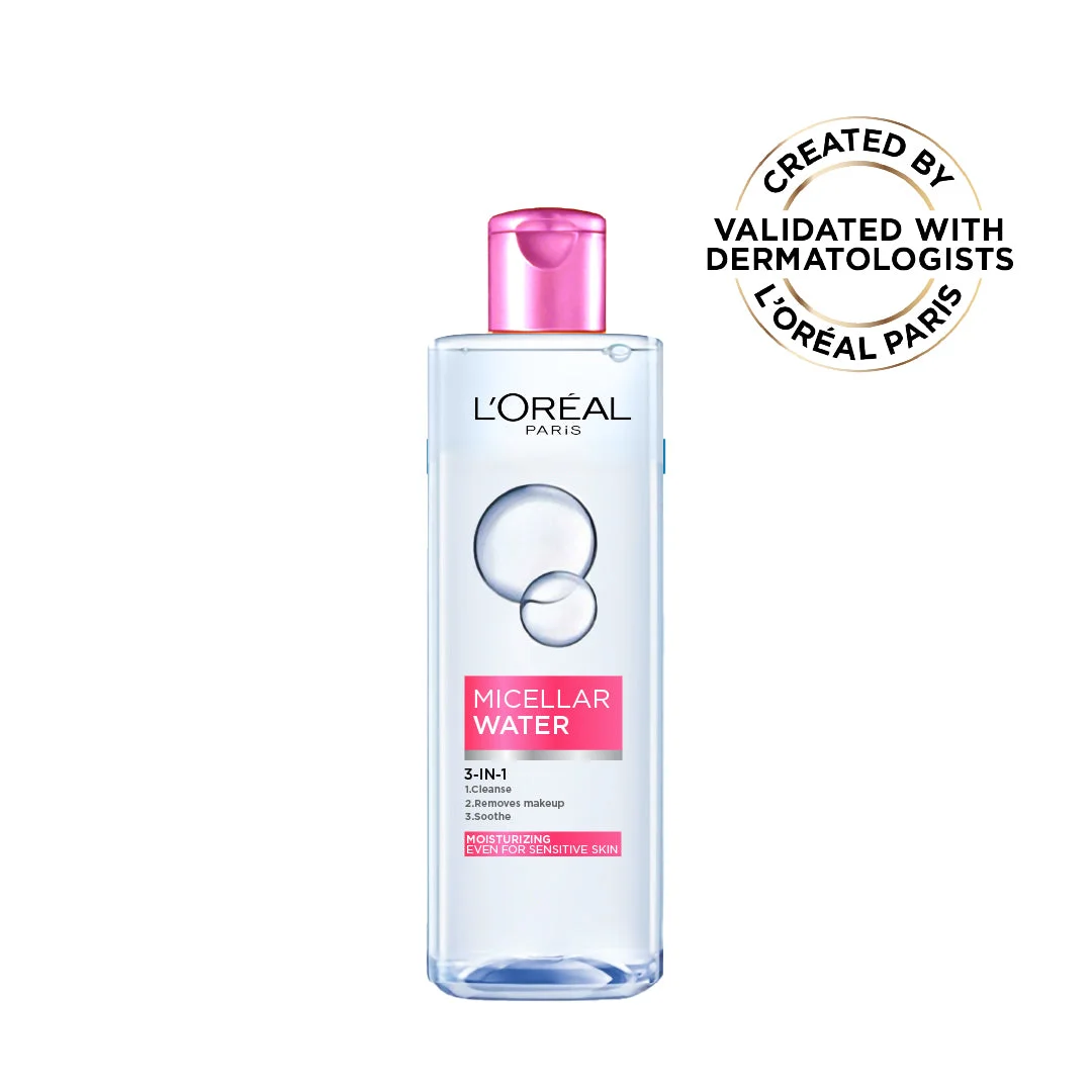 3-in-1 Refreshing and Moisturizing Micellar Water, Cleanse, Remove Makeup and Soothe, for Sensitive and Normal to Dry Skin