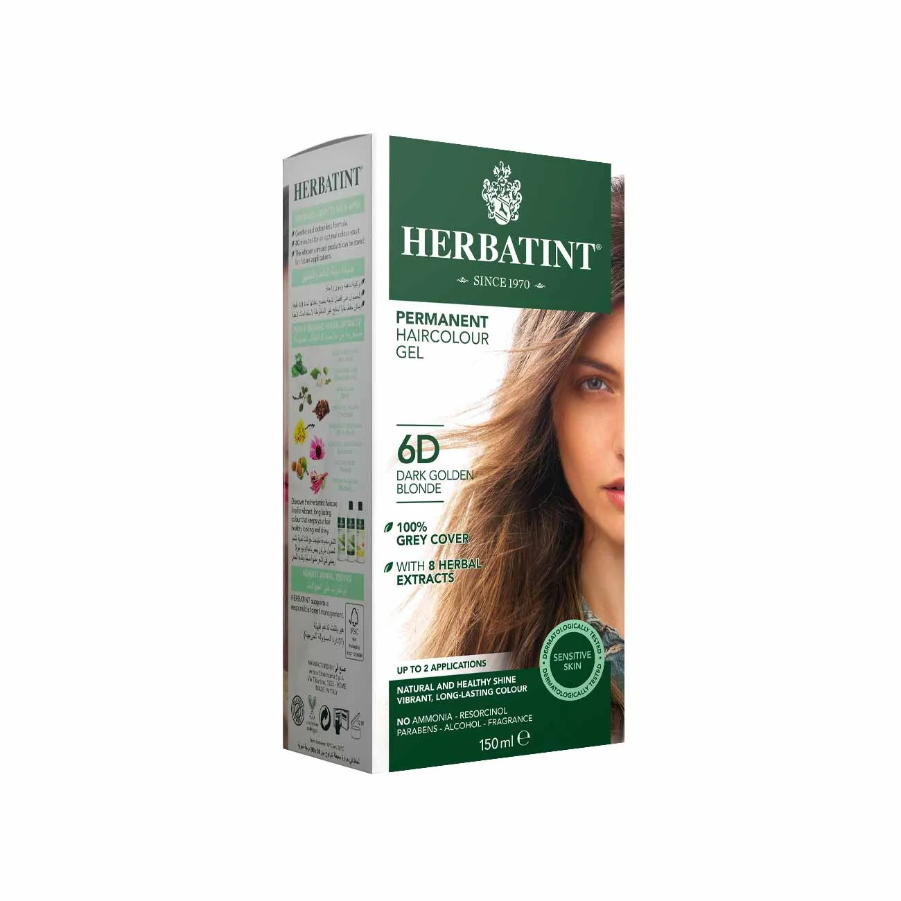 Permanent Hair Colour Gel - Dark Golden Blonde 6D 150 ml