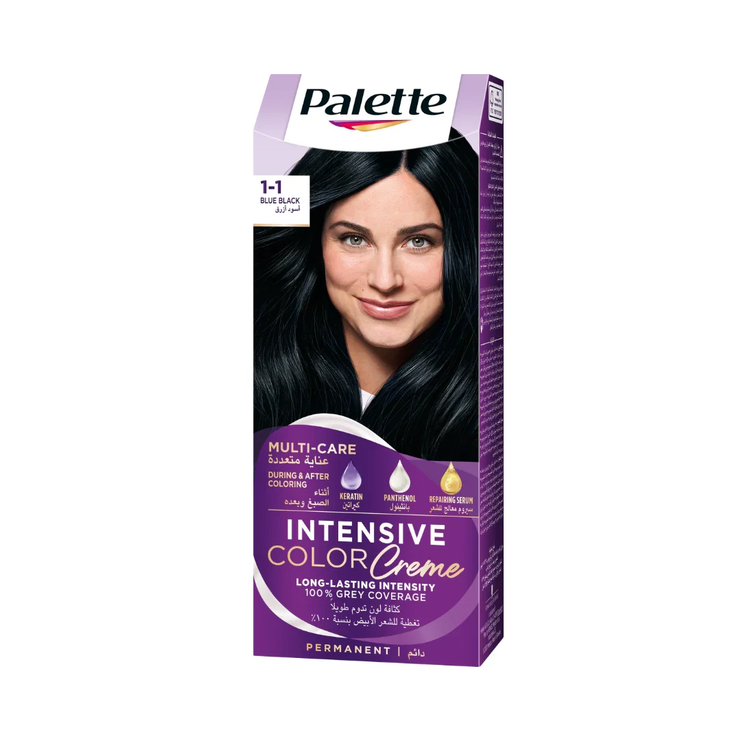 Intensive Hair Color Cream With Liquid Keratin - 1-1 Blue black
