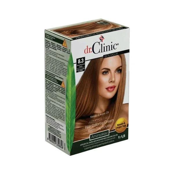 Hair Coloring Cream Keratin & Argan Oil - 8.3 Light Golden Blonde