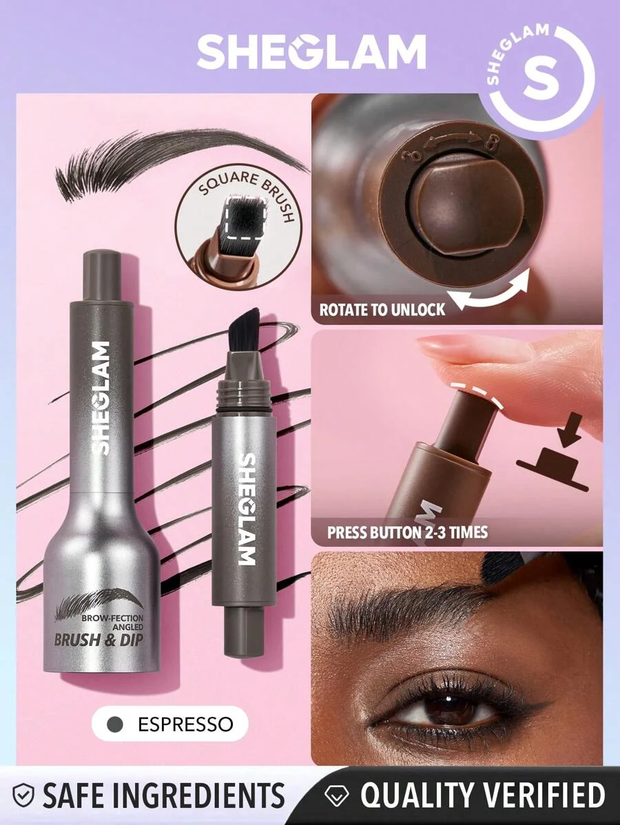 SHEGLAM Brow-Fection Angled Brush & Dip - espresso